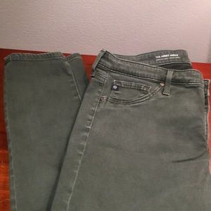 COPY - AG moss green Abbey Ankle jeans. Skinny leg